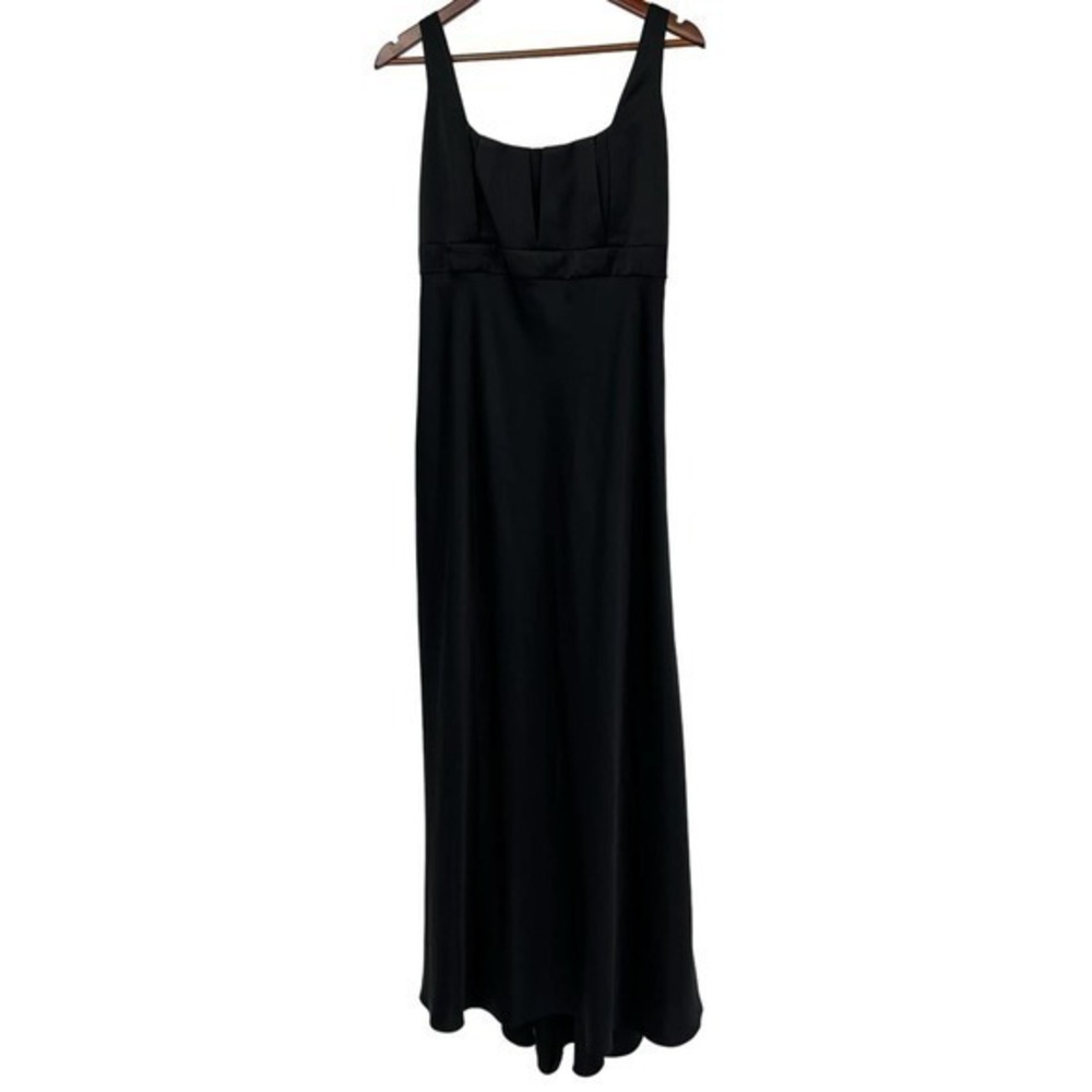 Calvin Klein black long maxi dress sleeveless back zip summer minimal size 10